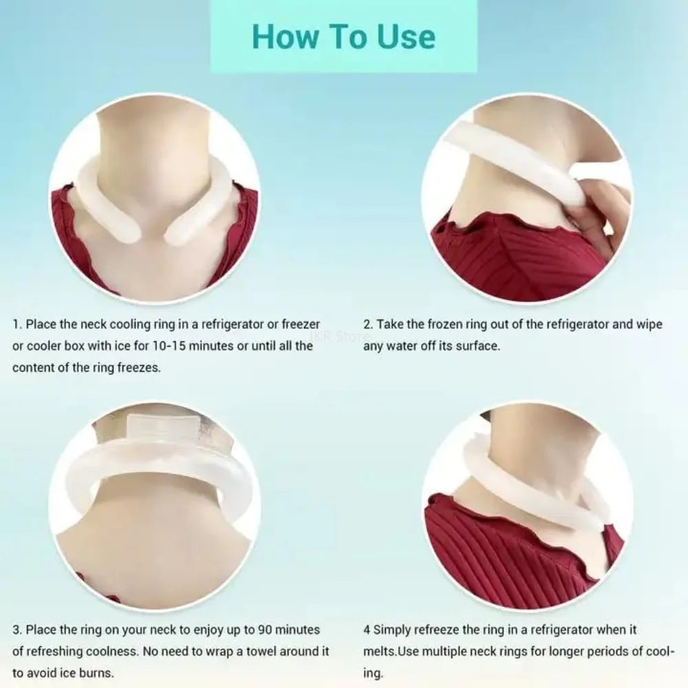 Reusable Neck Cooling Ring Gel Ice Pack Wrap – Summer Cooler