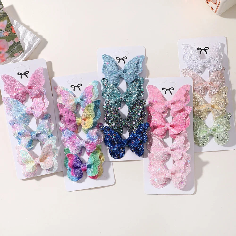 4Pcs Girls Sequin Butterfly Bow Hair Clips Kids Hairpins Set Kids Hair Clips Nixie