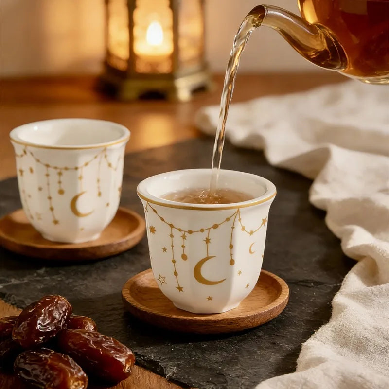 Kabuki Octagonal Ceramic Espresso Cup | Floral Coffee Cup Ceramic Coffee Cup Nixie