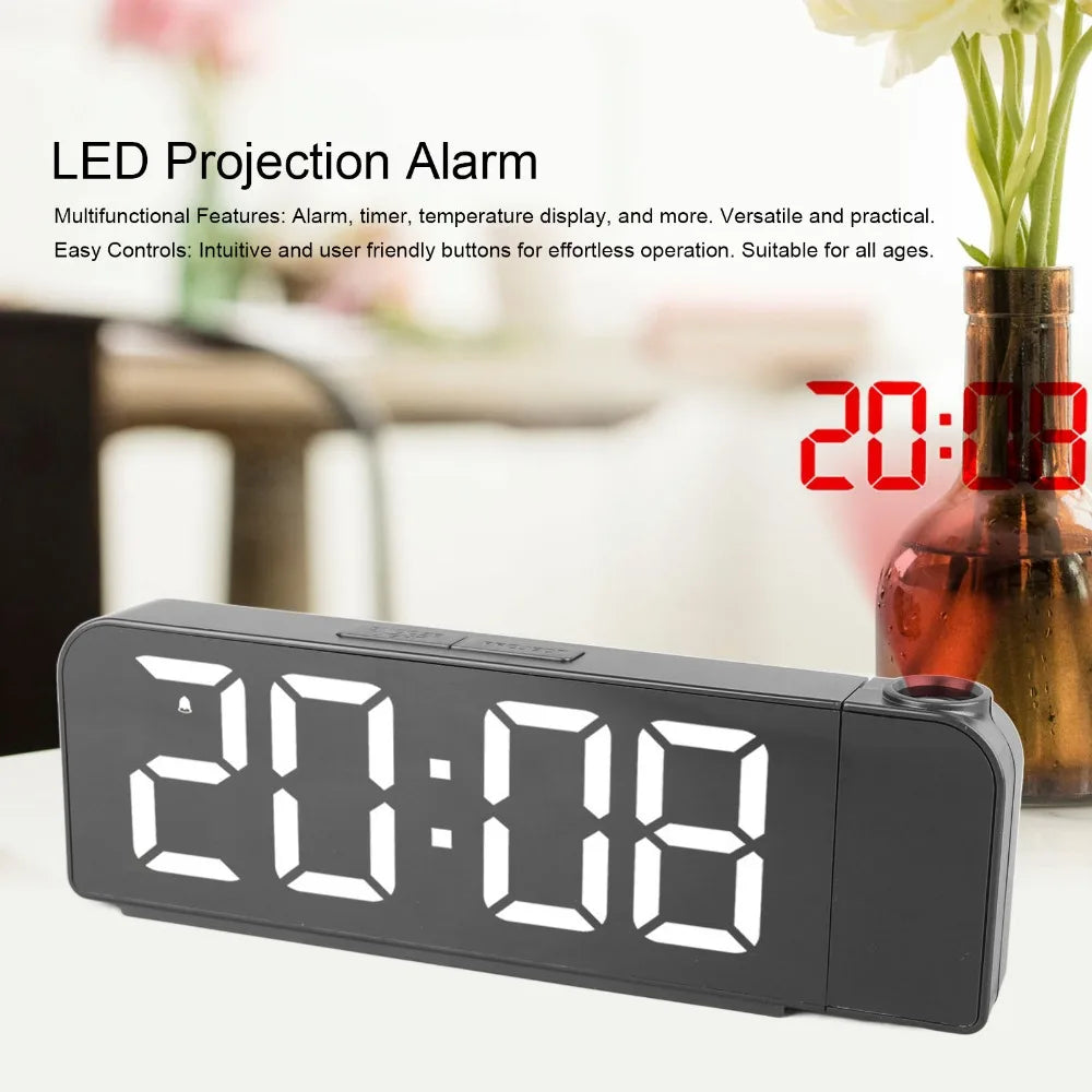 LED Projection Alarm Clock Large Screen Digital Display