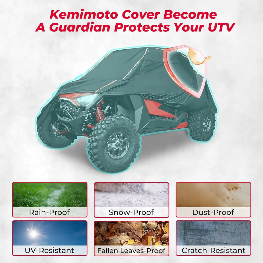 KEMIMOTO Heavy Duty UTV Cover for Polaris RZR & Can-Am UTV Cover Nixie