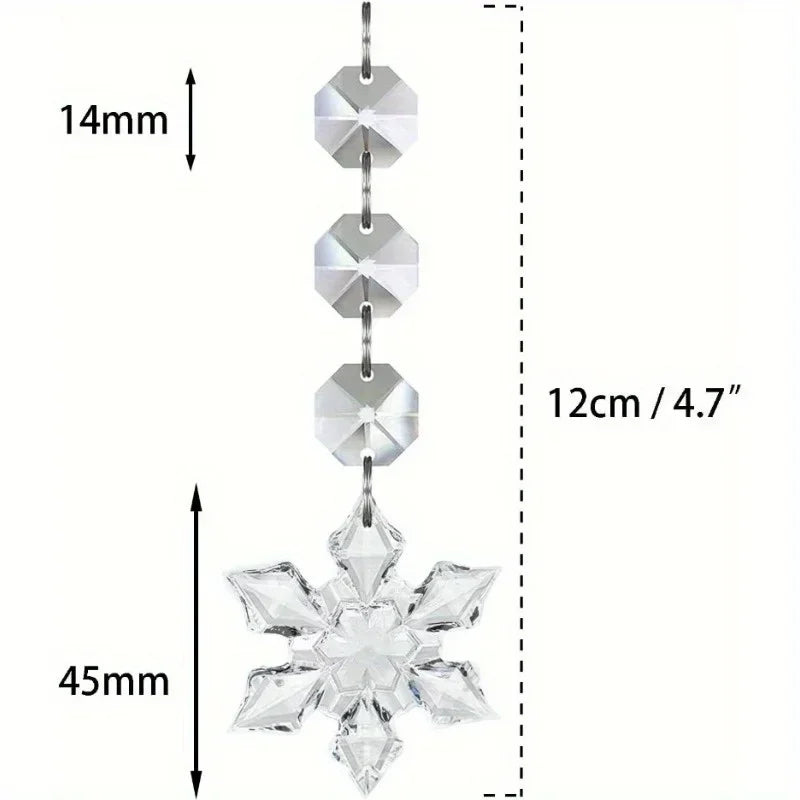 5PCS Snowflake Crystal Acrylic Christmas Tree & Chandelier Ornaments Christmas Ornaments Nixie