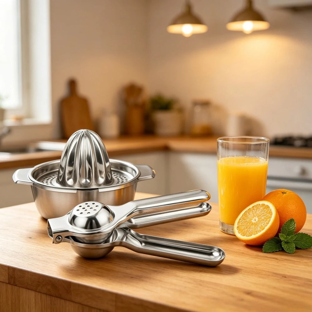 2-Piece Stainless Steel Lemon Squeezer & Citrus Juicer Set Citrus Juicer Set Nixie