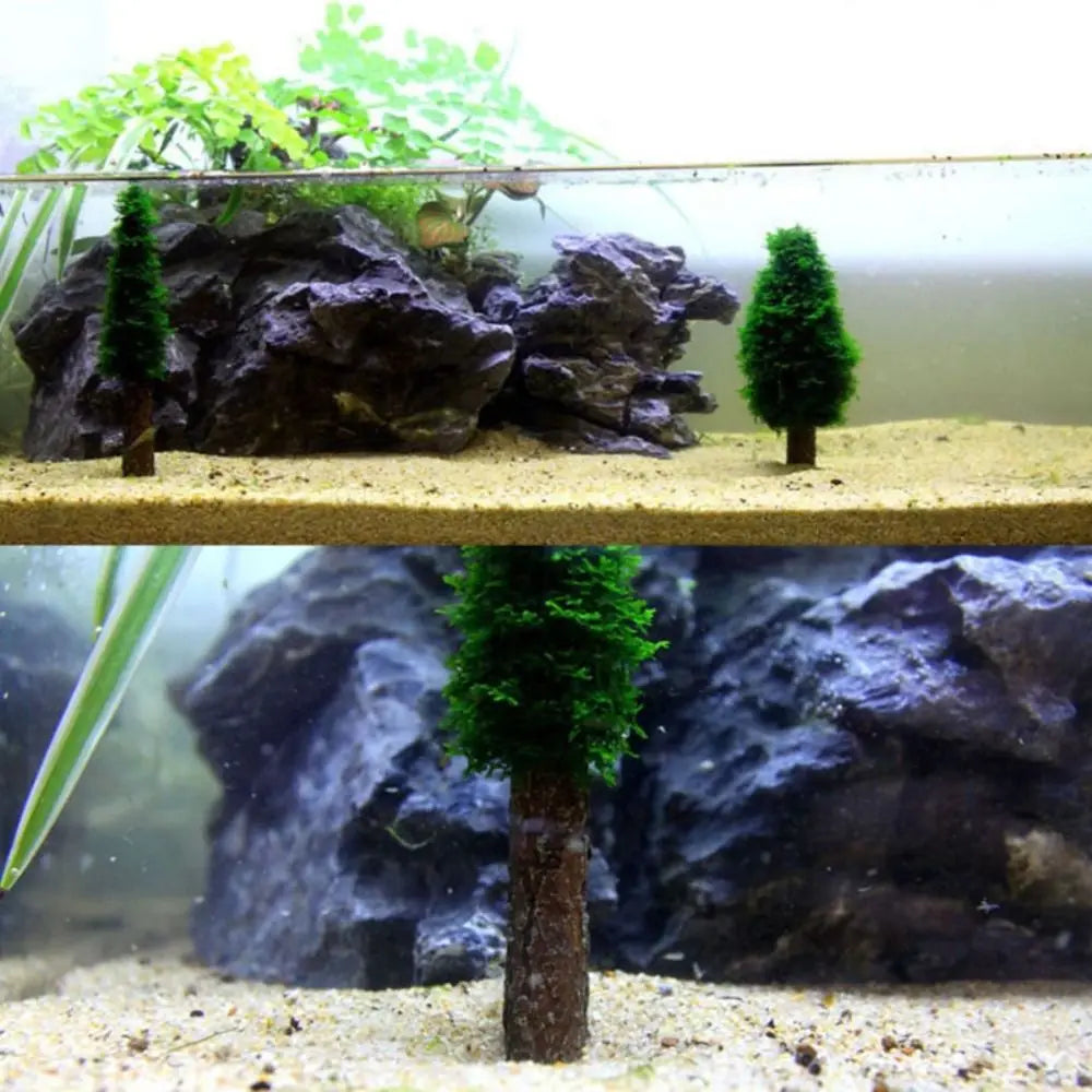 Mini Christmas Tree Aquarium Moss Plant Holder | Fish Tank Decor