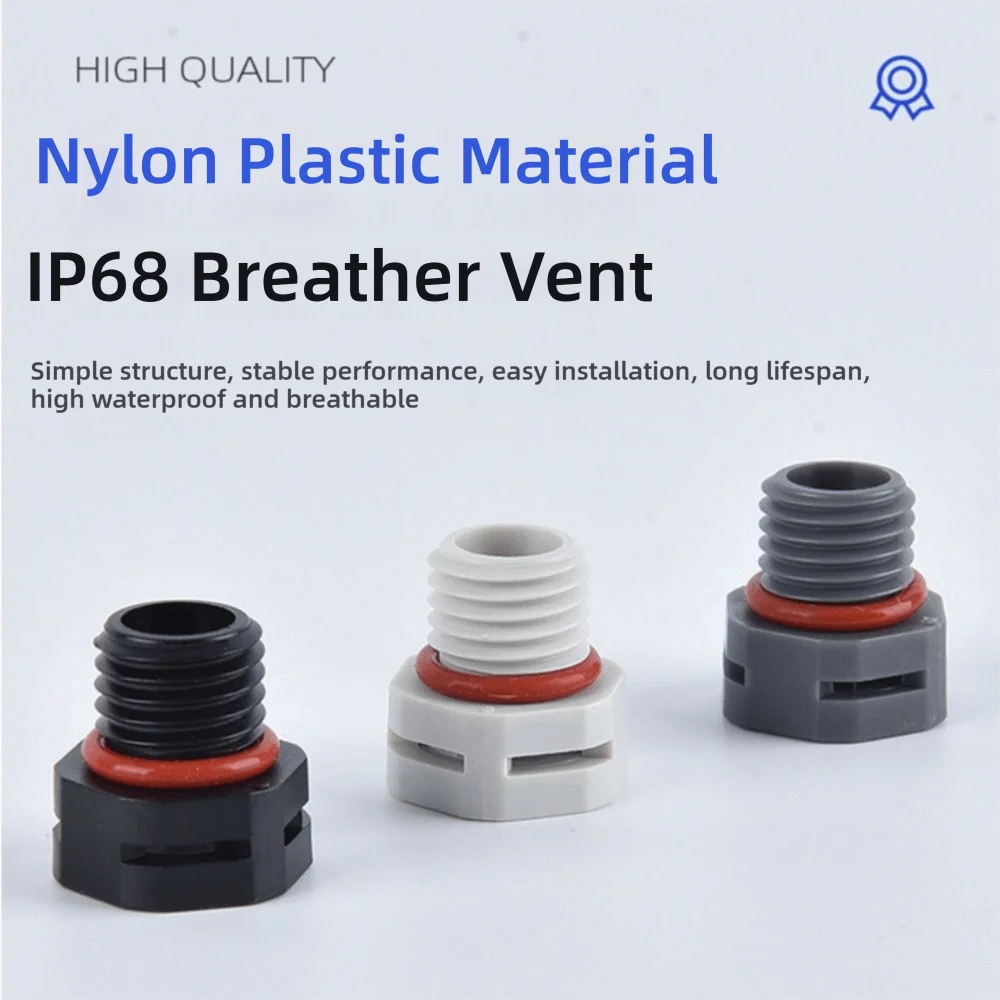 IP68 Breather Vent Plug M12x1.5 Nylon PA66 – 5 or 10 Pack Breather Vent Plug Nixie