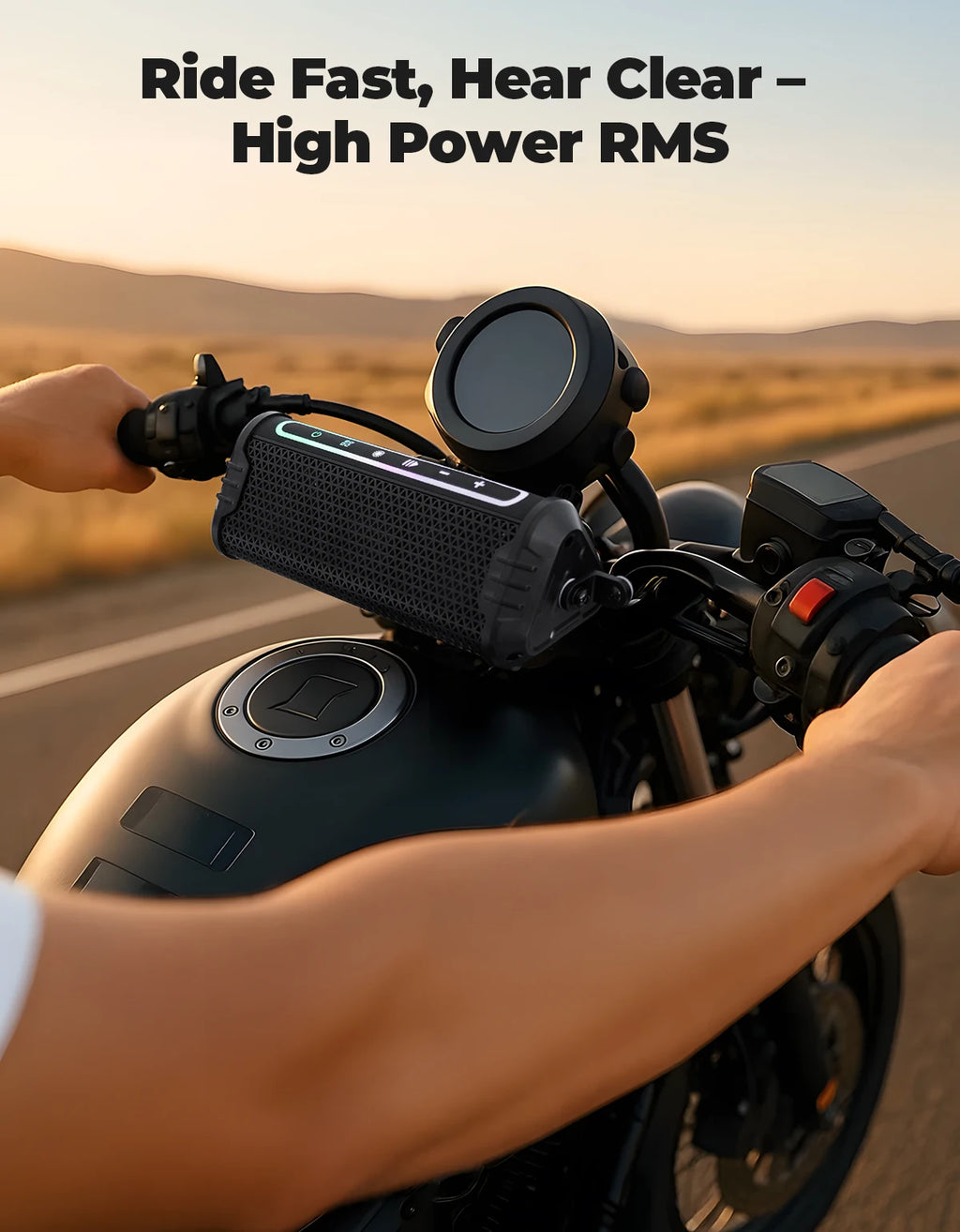 KEMIMOTO Waterproof Motorcycle Speaker USB AUX LED ATV UTV Motorcycle Speaker Nixie