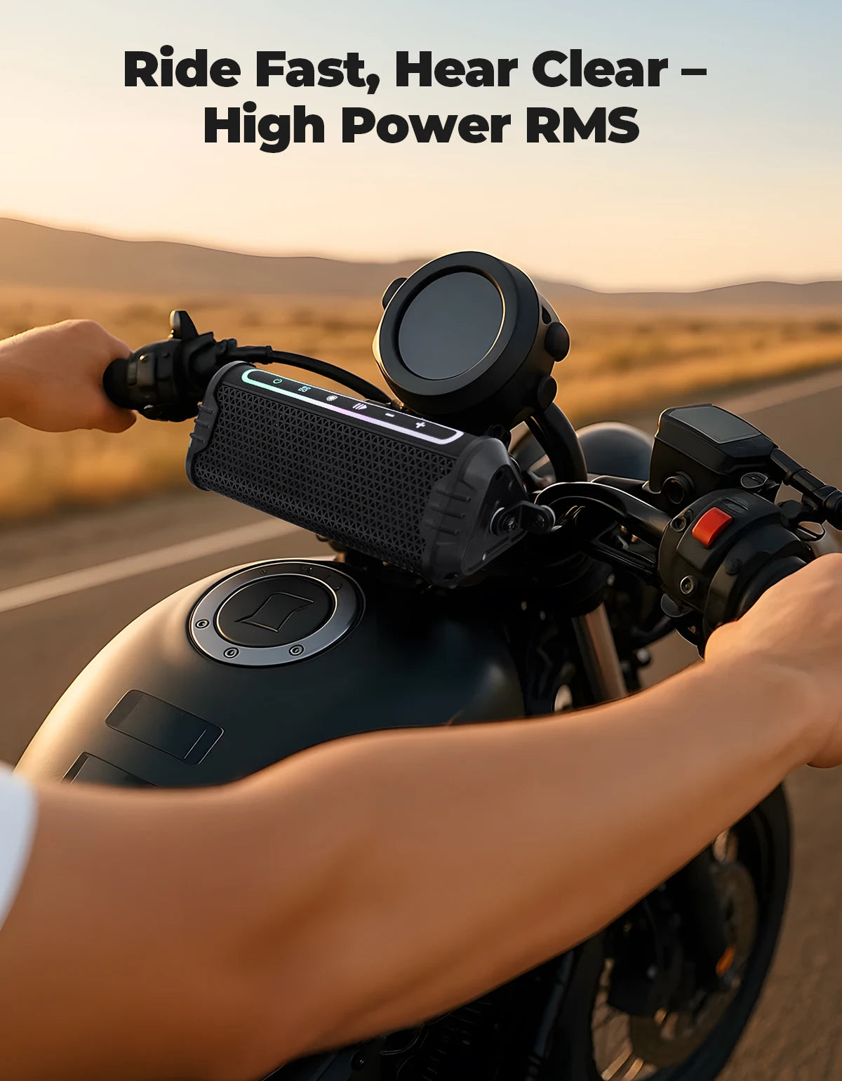 KEMIMOTO Waterproof Motorcycle Speaker USB AUX LED ATV UTV Motorcycle Speaker Nixie