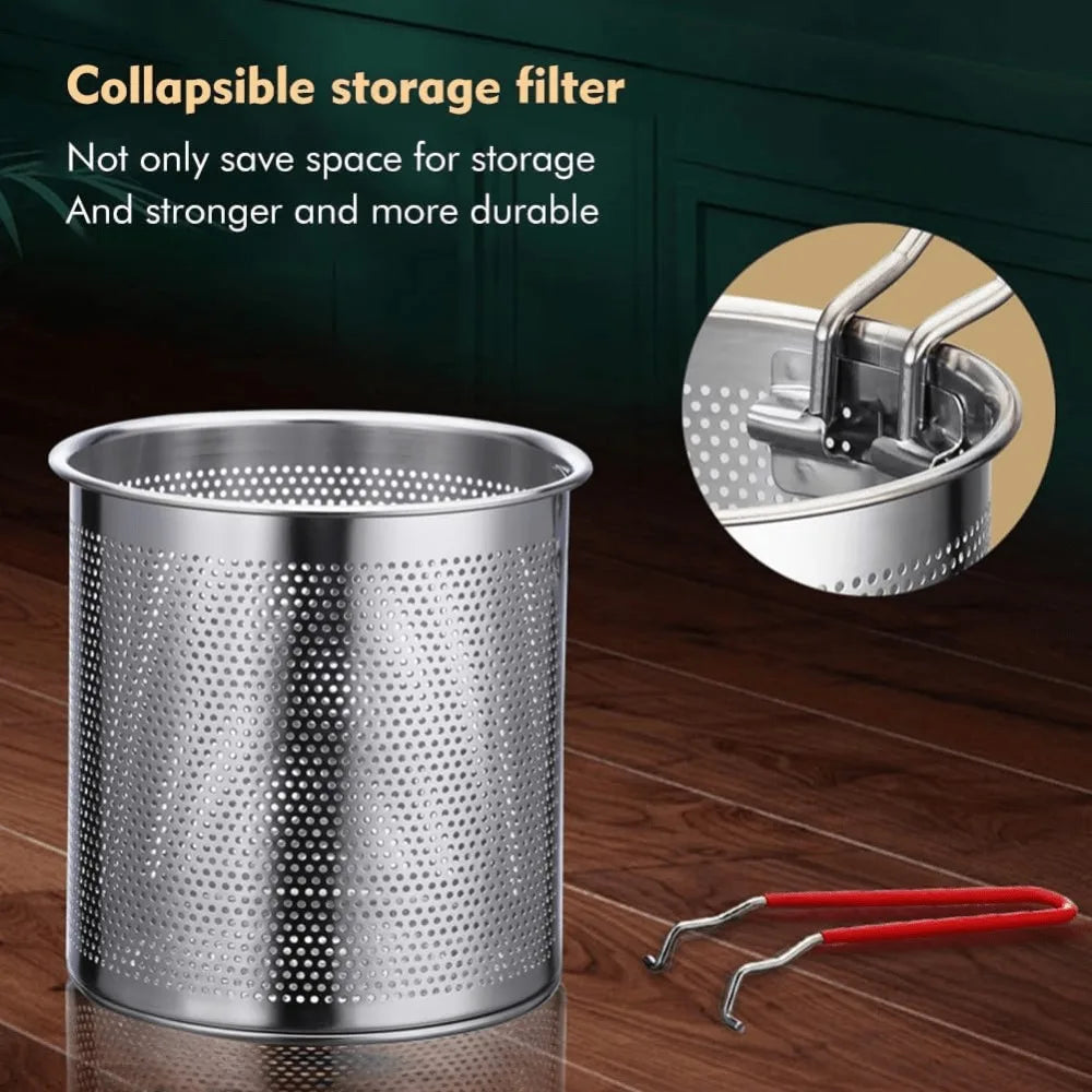 Stainless Steel Fryer Basket with Filter & Tongs | Kitchen Set Fryer Basket Set Nixie