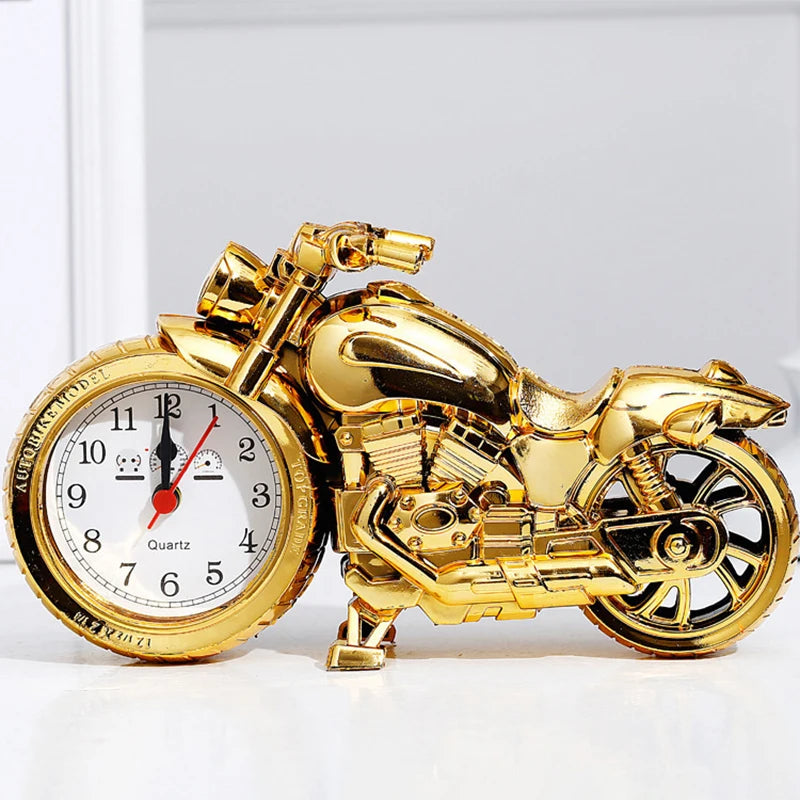 Vintage Motorcycle Alarm Clock – Retro Desktop Decoration