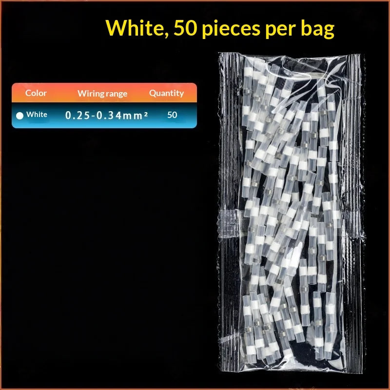 50/70/100Pcs Waterproof Solder Seal Heat Shrink Connectors Wire Connector Terminal Nixie 50pcs white