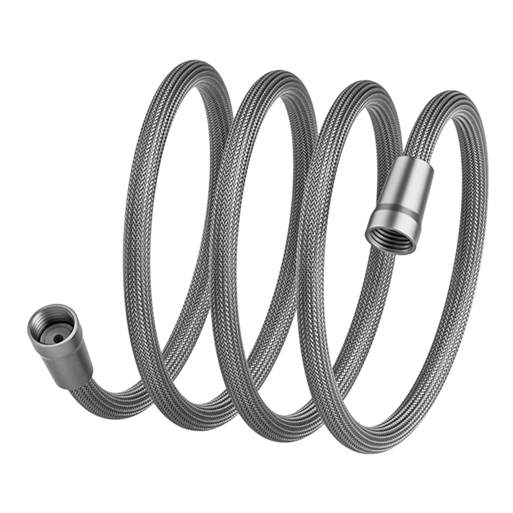 Anti-Tangle Shower Hose 1.5M/2M Flexible High Pressure Nylon Shower Hose Nixie Silver-2Meter