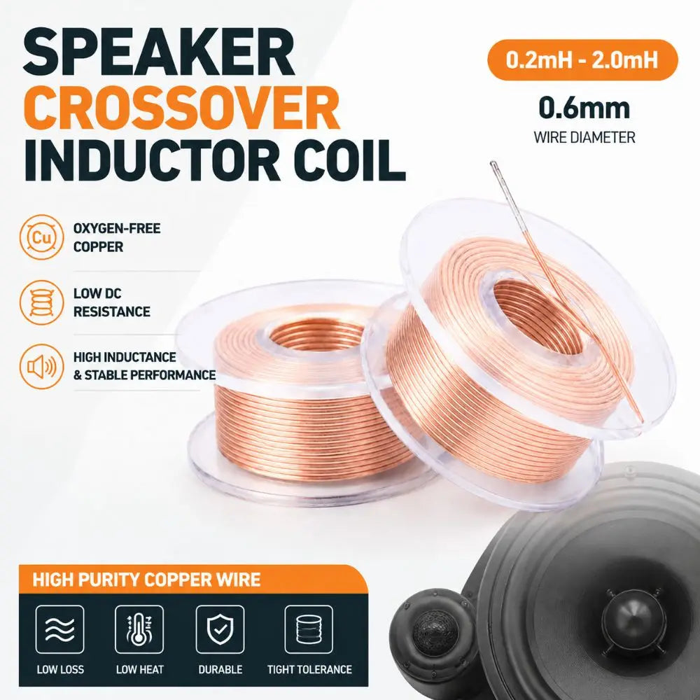 0.6mm OFC Speaker Crossover Inductor Coil 0.2mH–2.0mH Audio Speaker Crossover Coil Nixie