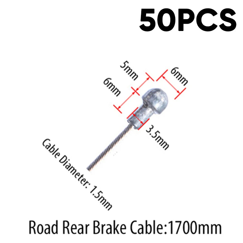 Stainless Steel Bike Brake Shift Cable MTB Road Bicycle Inner Wire Bike Shift Cable Nixie 50pc Road Rear Brake