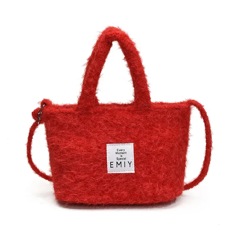Cute Furry Plush Handbag – Women's Crossbody Shoulder Bag Plush Crossbody Bag Nixie