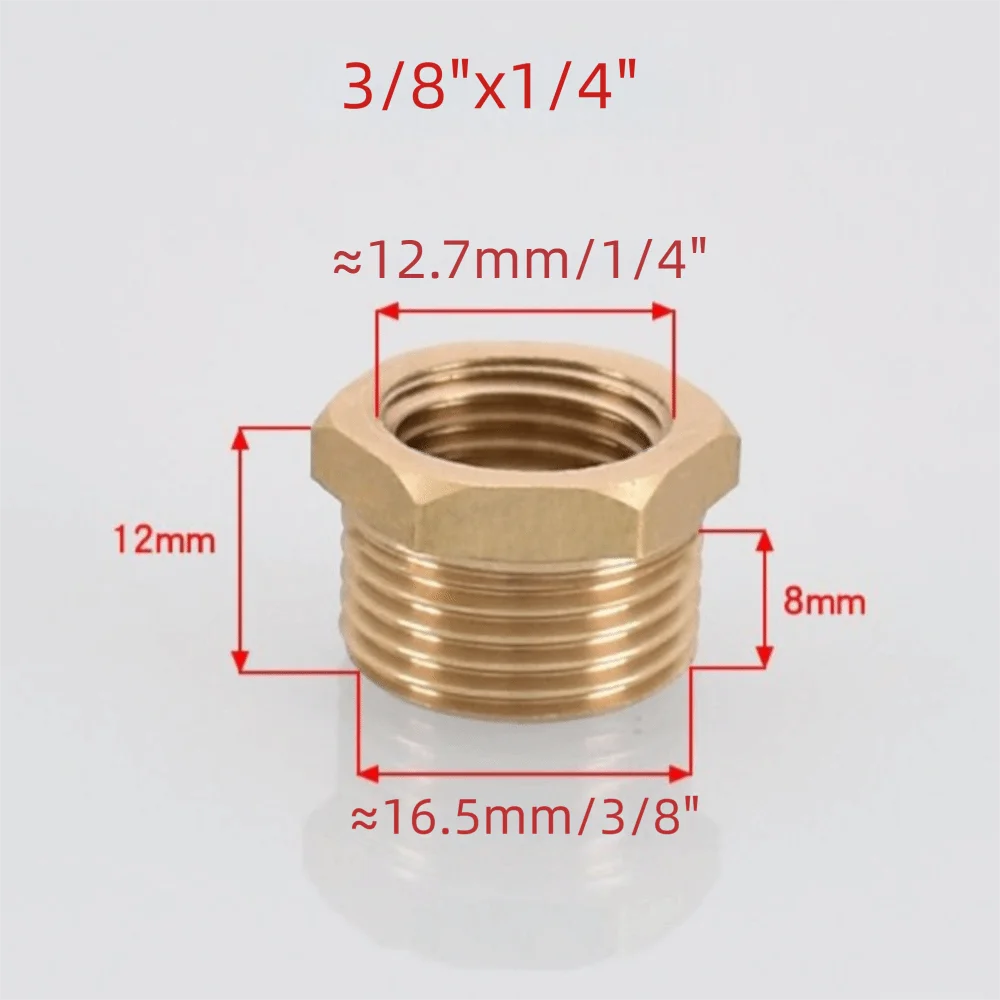 Brass Hex Bushing Reducing Coupler – 1/8 to 3/4 Pipe Fitting Brass Pipe Fitting Nixie 3-8-x1-4-