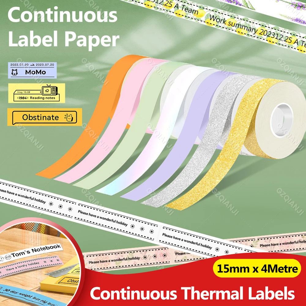 15mm Waterproof Thermal Label Tape for Marklife P15 P12 P11 Thermal Label Tape Nixie