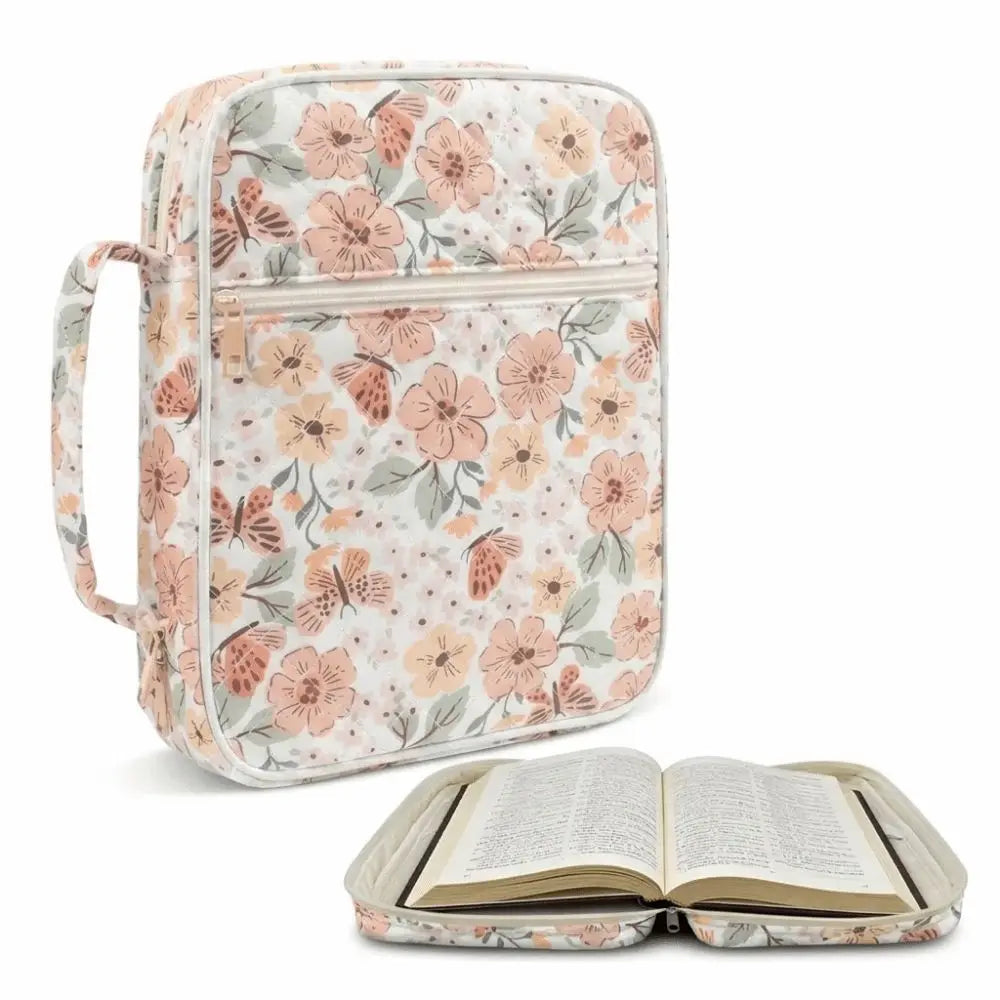 Quilted Cotton Book Storage Bag – Large, Dustproof & Zippered