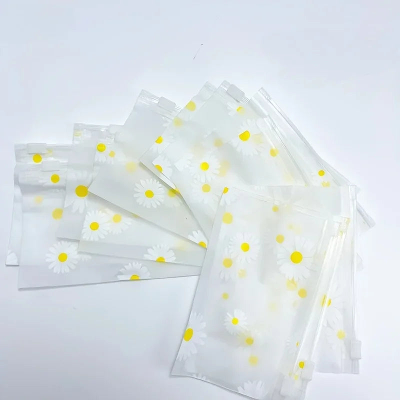 20PCS Daisy Zipper Bags – Reusable Dustproof Travel Storage Zipper Storage Bags Nixie 10pcs