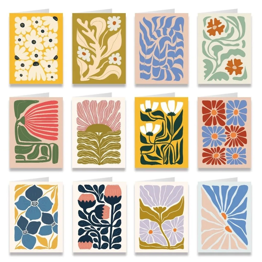 Boho Floral Thank You Cards with Envelopes – 12 or 24 Pack Greeting Note Cards Nixie