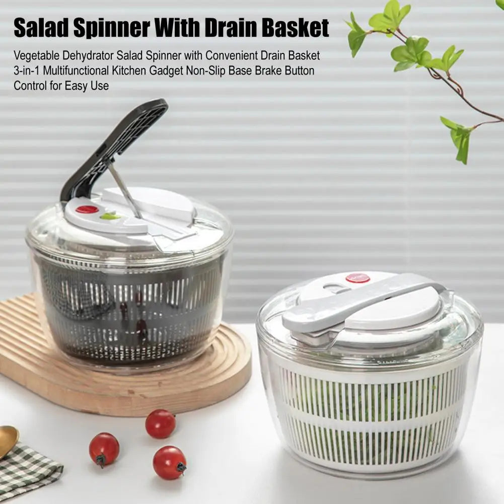Large Manual Salad Spinner with Colander & Draining System