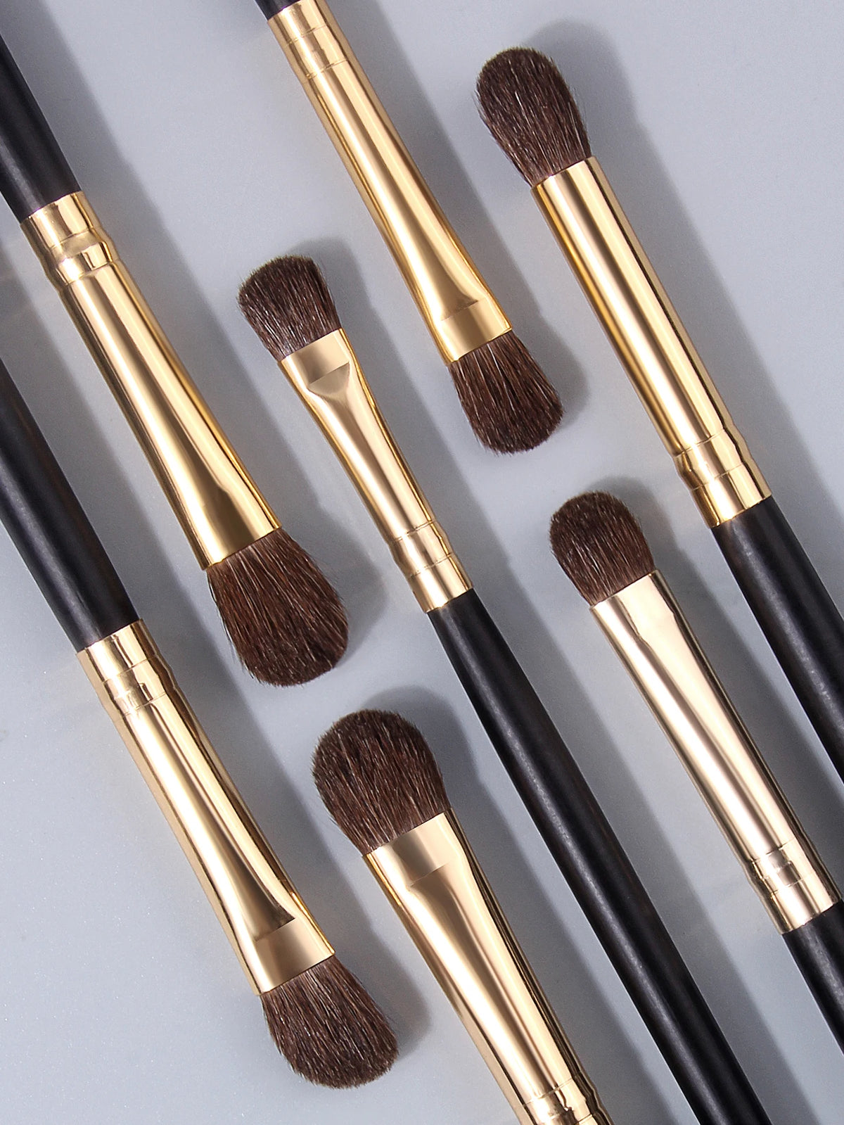 7-Piece Natural Horse Hair Eye Makeup Brush Set + Leather Bag Eye Makeup Brush Set Nixie