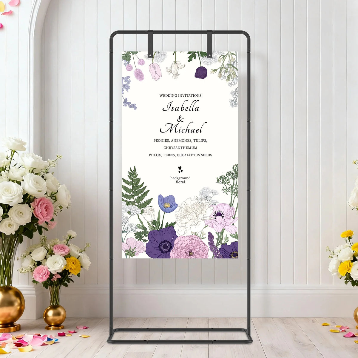 Adjustable Wedding Sign Stand Easel with Leather Straps Wedding Sign Stand Nixie