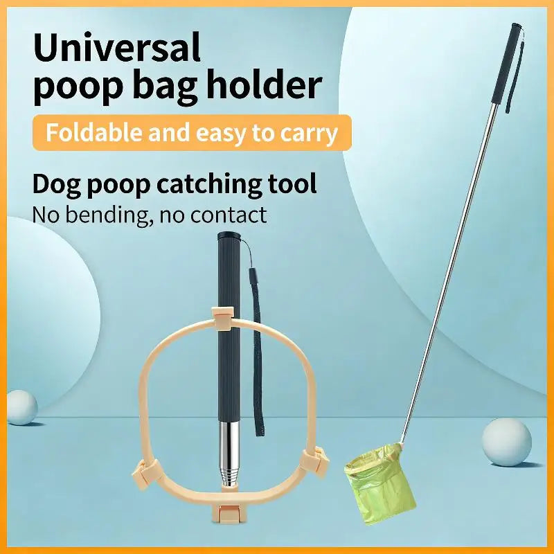 Foldable Telescopic Dog Poop Bag Holder – Non-Contact Pet Tool Pet Waste Tool Nixie