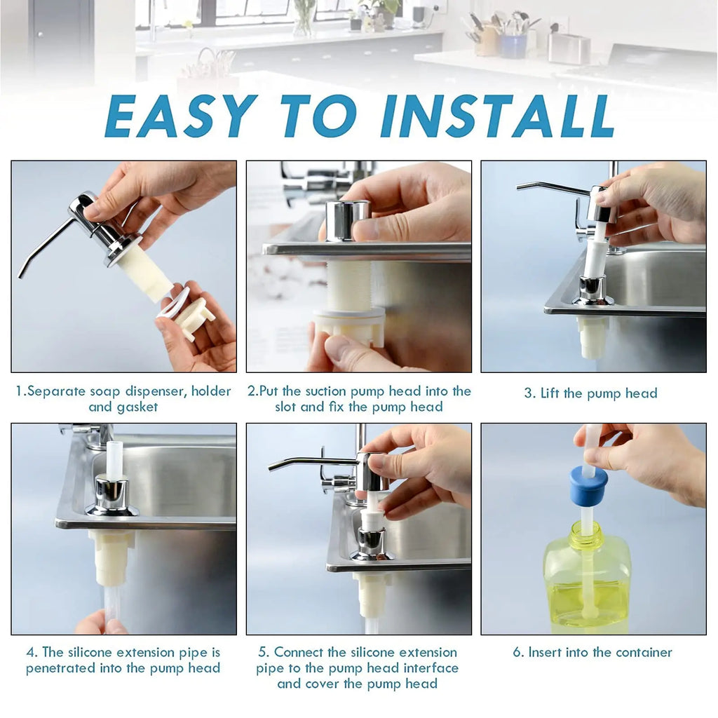 304 Stainless Steel Sink Soap Dispenser & Pump Extension Tube Soap Dispenser Nixie