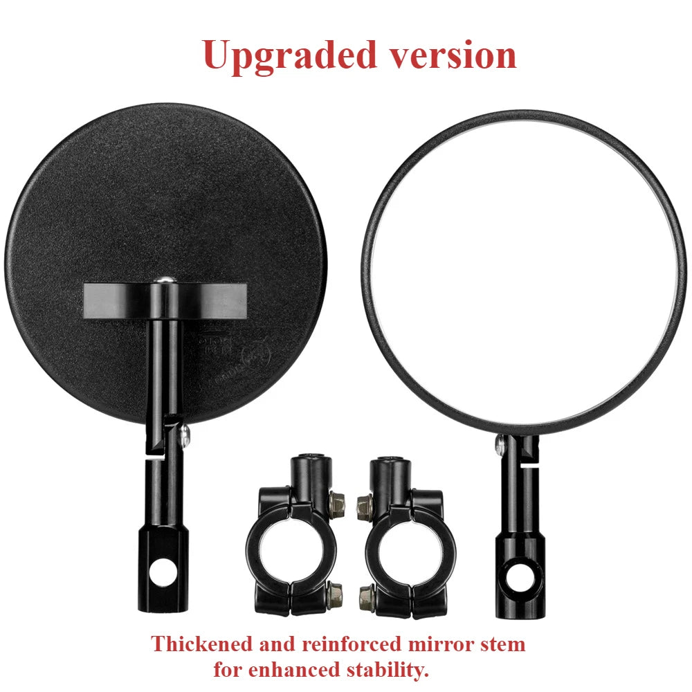 Round CNC Aluminum Motorcycle Handlebar Mirrors 7/8'' Universal Motorcycle Handlebar Mirrors Nixie Upgraded