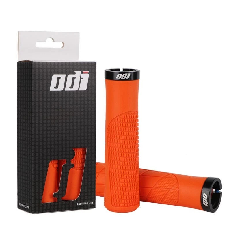 ODI MTB Handlebar Grips – Lockable Anti-Skid Rubber Bike Grips MTB Handlebar Grips Nixie ODI Grips 1- Orange
