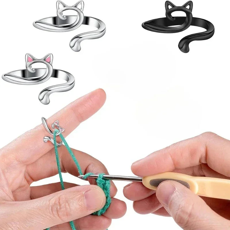 Adjustable Crochet Loop Ring – Yarn Finger Holder Thimble