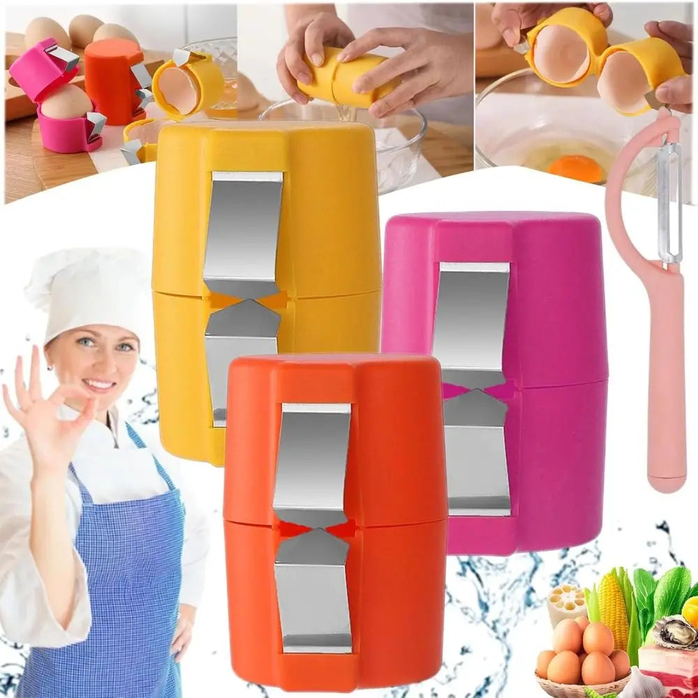 Stainless Steel Egg Shell Opener – Mess-Free Egg Cracker Tool