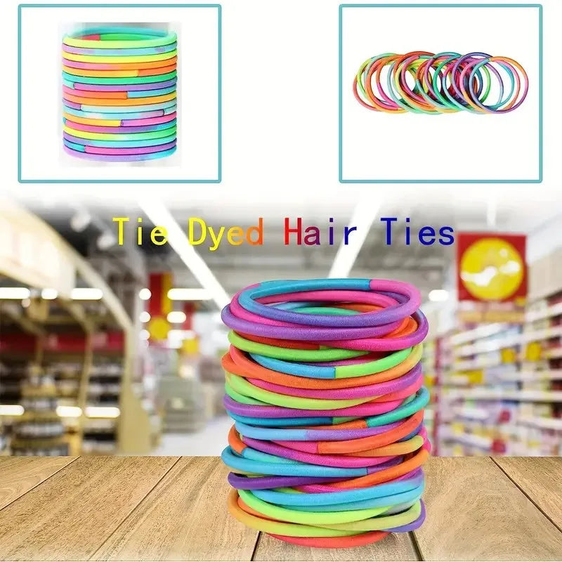50pcs 4MM Black Elastic Hair Bands Ponytail Holders | Pack Elastic Hair Bands Nixie
