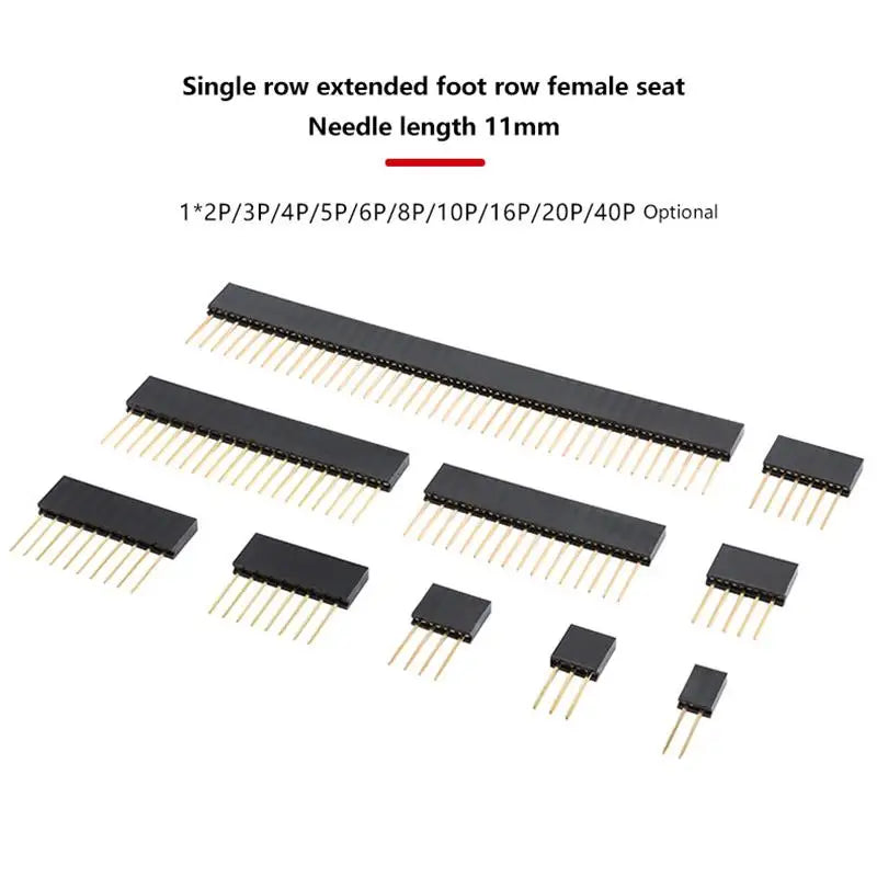 10PCS 2.54mm Female Long Pin Headers 11mm PCB Connectors PCB Pin Header Nixie