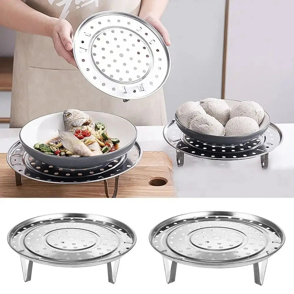 Stainless Steel Steaming Rack Stand – Multi-Size Kitchen Tray