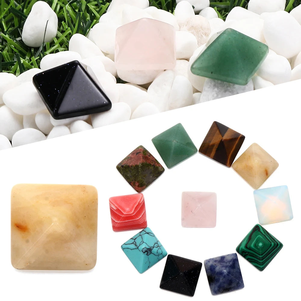 Natural Crystal Pyramid Mini Ornament | Healing Stone Décor
