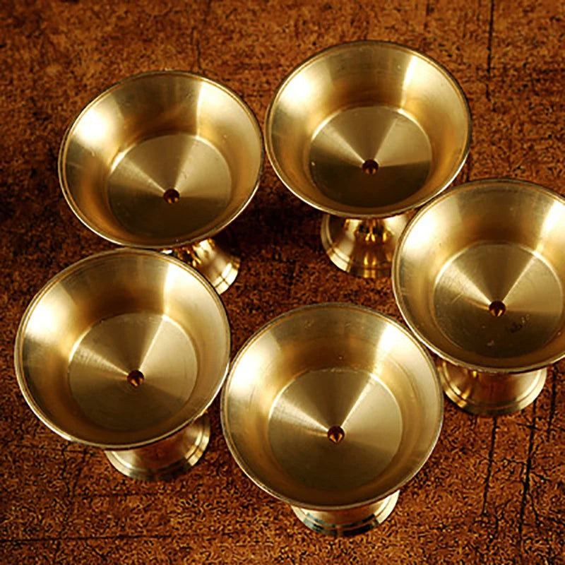 Brass Butter Lamp Candle Holder – Golden Retro Candlestick Candle Holder Nixie