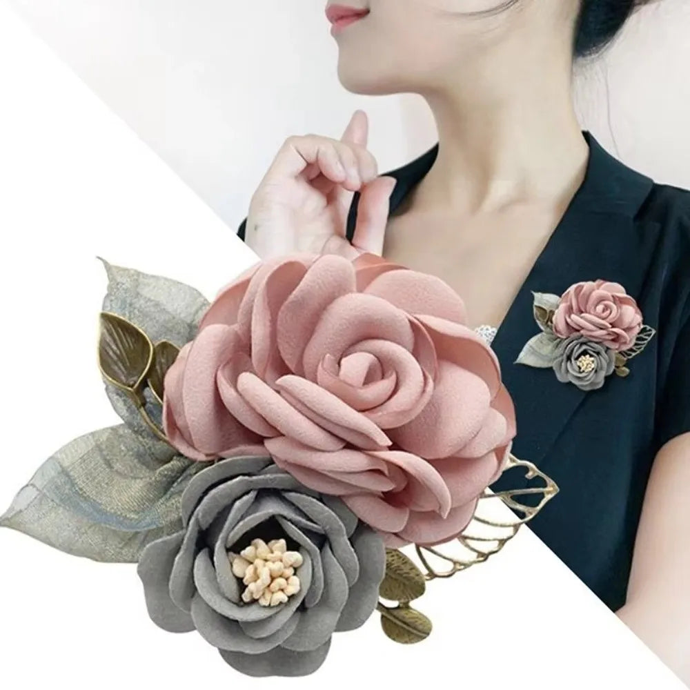 Handmade Rose Fabric Flower Brooch & Corsage for Women Flower Brooch Nixie