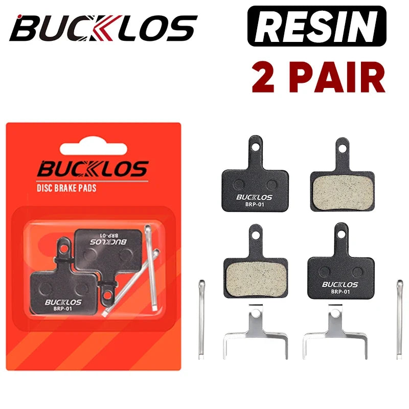 BUCKLOS Resin Disc Brake Pads for Shimano MTB B01S MT200 Disc Brake Pads Nixie Resin 2Pairs