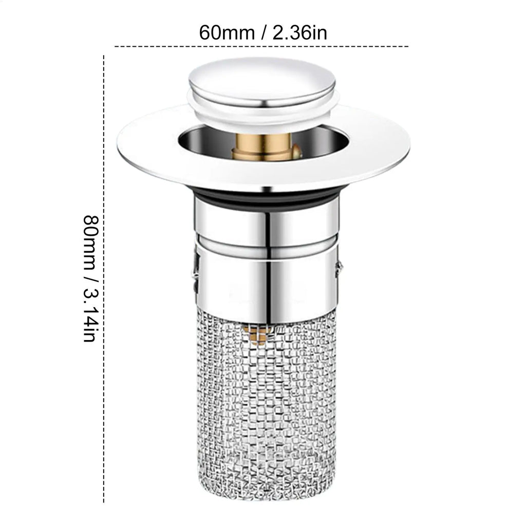 Stainless Steel Pop-Up Sink Drain Stopper & Hair Catcher Sink Drain Stopper Nixie