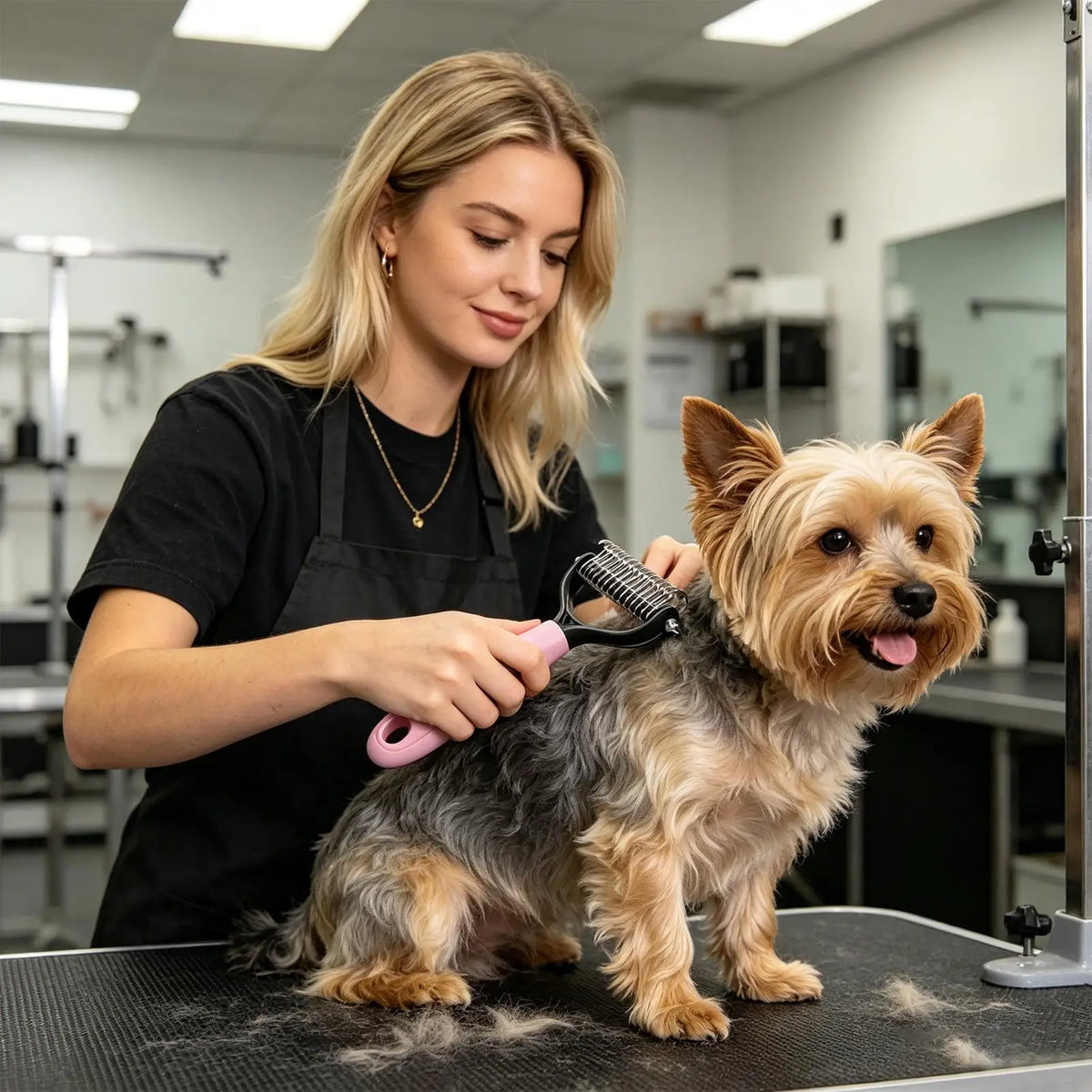 Double-Sided Pet Deshedding Brush & Undercoat Rake – Dogs & Cats Pet Grooming Brush Nixie