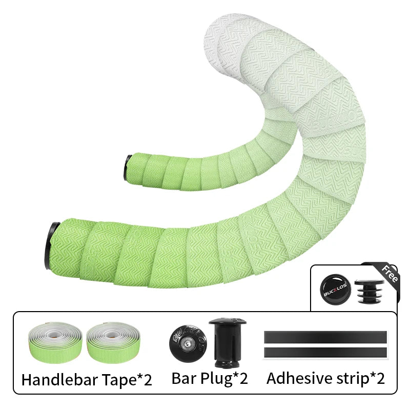 BUCKLOS Bike Handlebar Tape – Non-Slip Road & Gravel Bar Wrap Bicycle Handlebar Tape Nixie GREEN