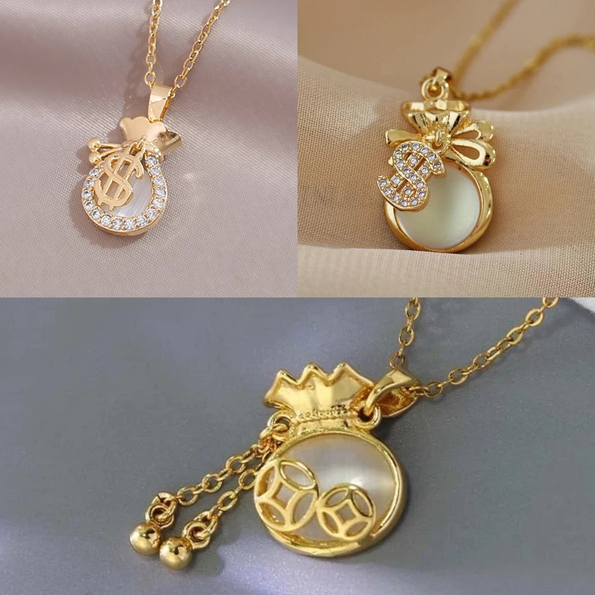 Gold Coin Bag Pendant Choker Necklace for Women Pendant Choker Necklace Nixie