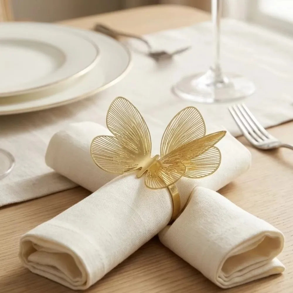 Metal Butterfly Napkin Ring Holder – Elegant Table Décor