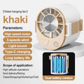 Nixie Hanging Waist Fan USB Rechargeable Portable Mini Fan Portable Waist Fan Nixie Khaki