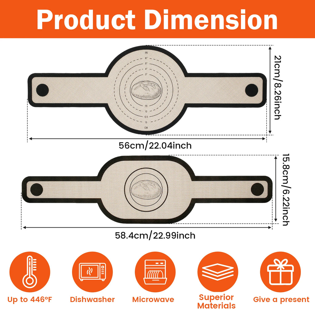 2-Pack Silicone Bread Sling Non-Stick Dutch Oven Liner Baking Mat Silicone Baking Mat Nixie 2Pcs Style 2