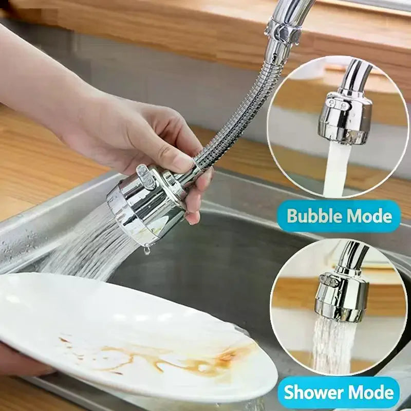360° Rotating Faucet Attachment – 2/3 Spray Modes, Water Saving