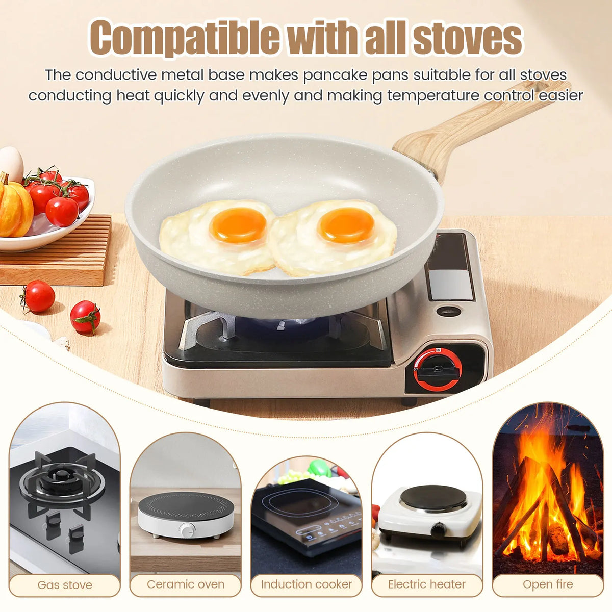 Nixie Nonstick Frying Pan Skillet – Maifanite Coating Nonstick Frying Pan Nixie