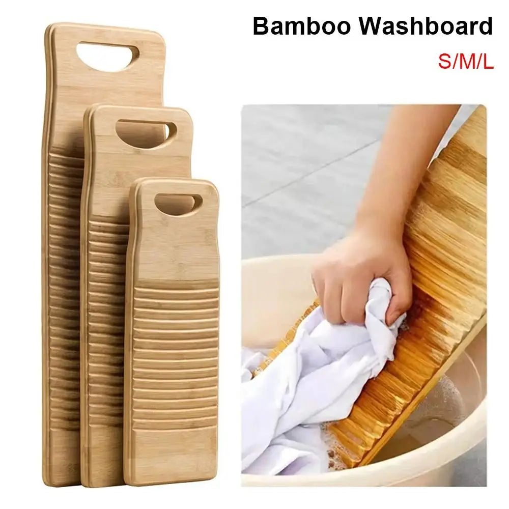 Bamboo Wood Washboard – Portable Anti-Slip Hand Laundry Scrub Laundry Washboard Nixie