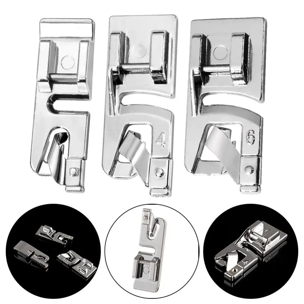 3mm 4mm 6mm Rolled Hem Presser Foot Set – Stainless Steel Presser Foot Set Nixie